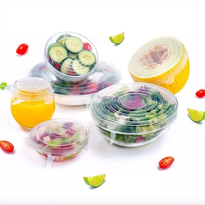 Lot De 4 Couvercles Silicone Réutilisables Pour Pots De Yaourt 500g - Couvercles Extensibles Étanchés Sans BPA, Conservation Fraîcheur