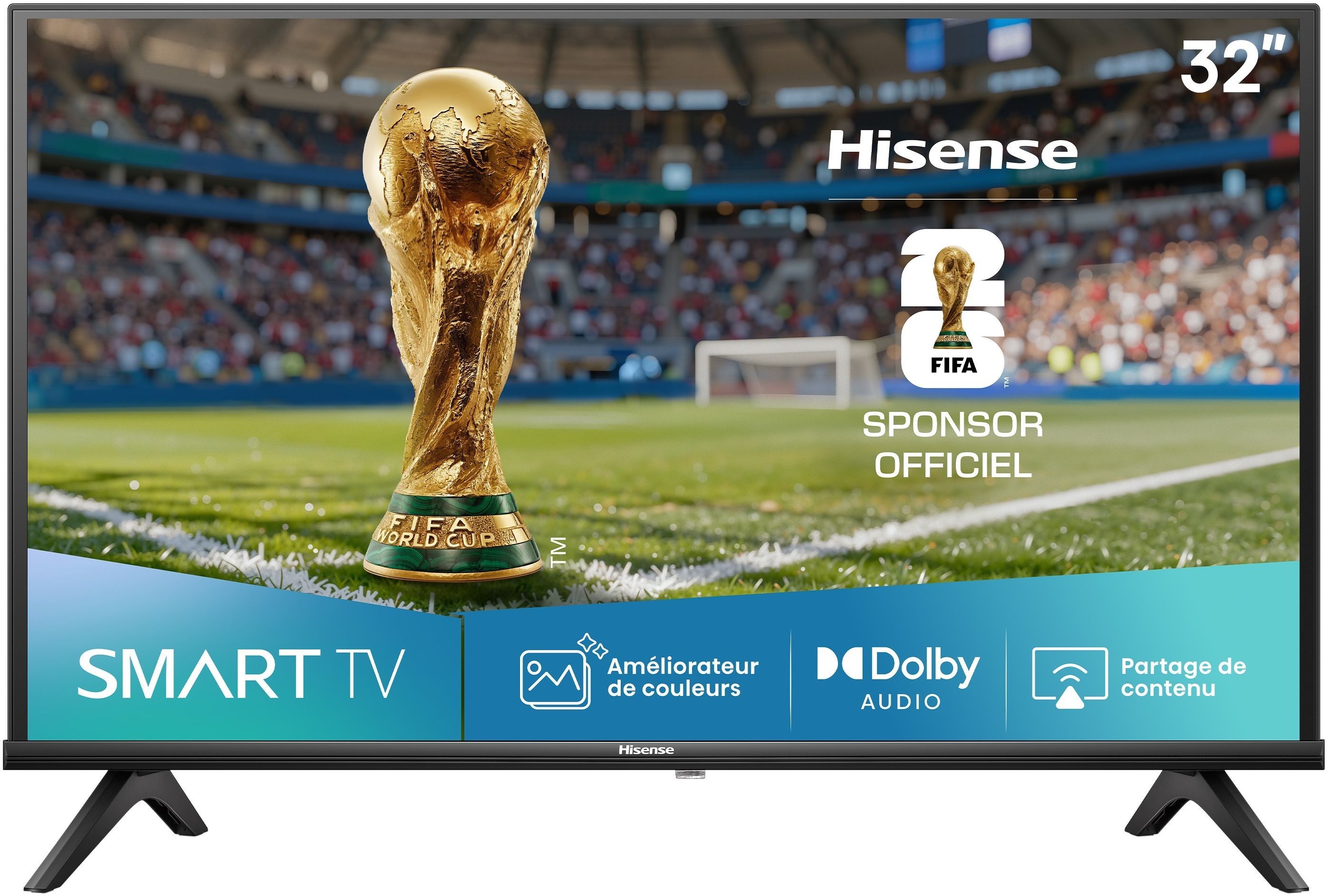 Hisense 32A4Q - TV LED 32 (80 cm) - HD 1366x768 - TV connecté - 2xHDMI 1.4 - WiFi
