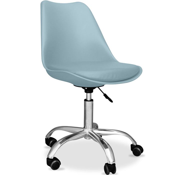 Chaise de bureau à roulettes – pivotante et réglable - Bamba Vert pastel