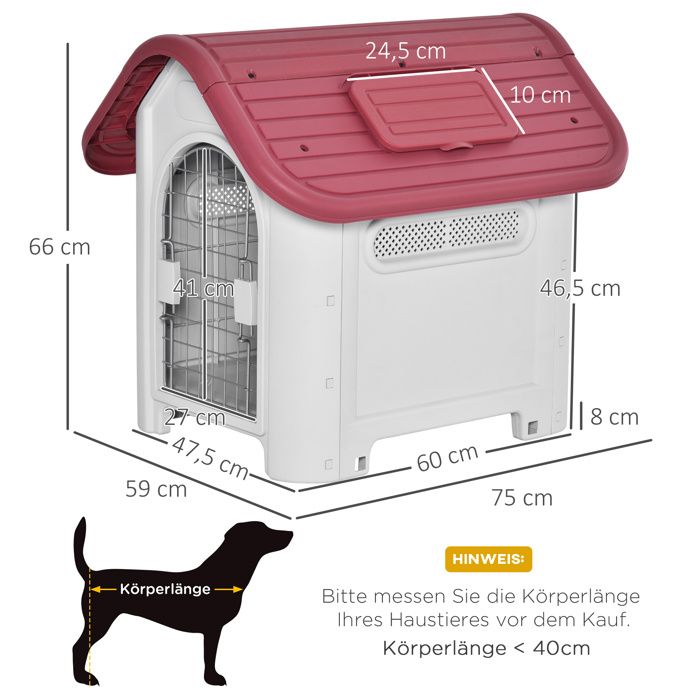 niche pour chien Outdoor maison pour chien avec lucarne porte abri pour petits chiens clapier pour petits animaux circulation