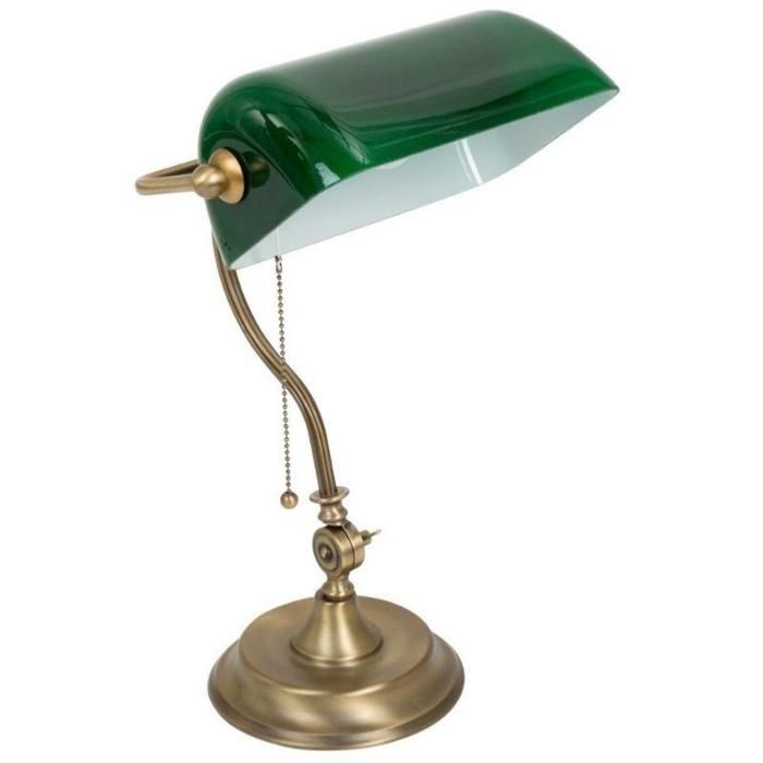 Lampe à Poser - SILUMEN - Verte - Interrupteur - Style Vintage - Garantie 5 ans