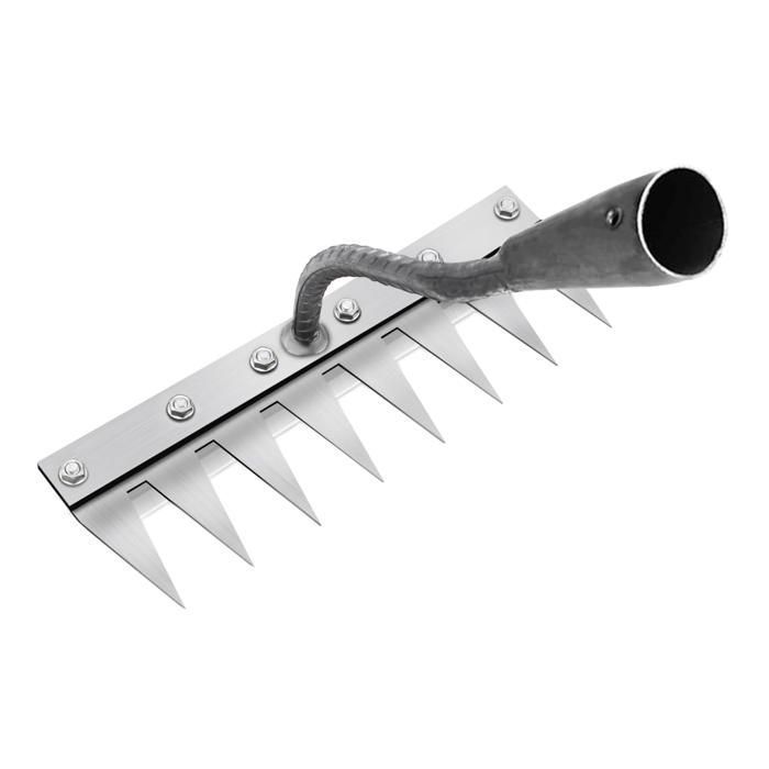 Rateau De Désherbage En Métal Durable 7 Dents - Outil 2-en-1 Pour Jardin Et Pelouse