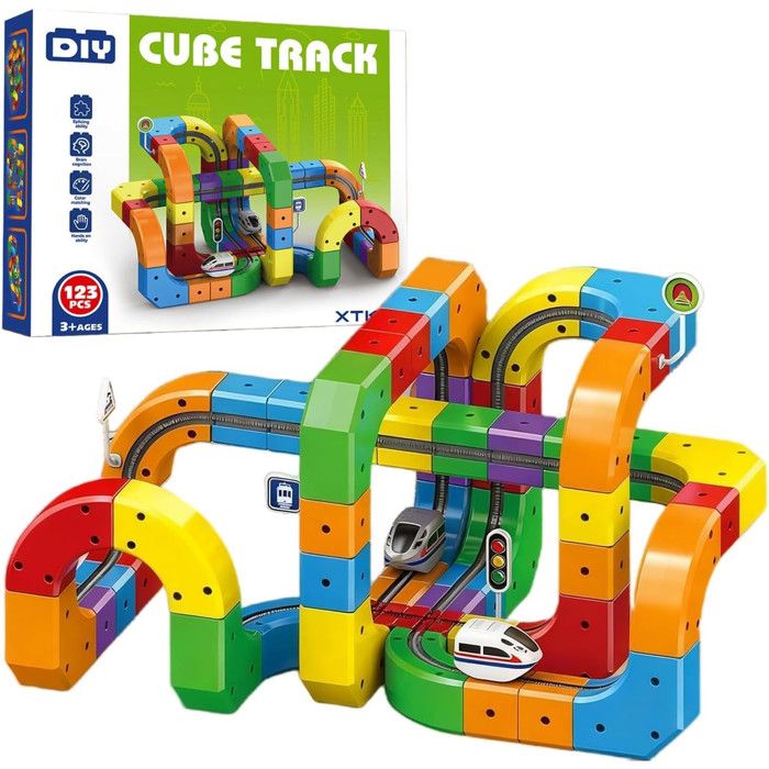 Circuit Voiture Enfant 309 Pcs Flexible avec Ascenseur Automatique