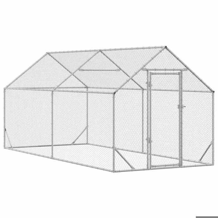 Meilleurs prix pour poulailler - enclos petits animaux - HELLO2026 - Cage à poules - Argent 400x170x177cm Acier galvanisé 3_4920448