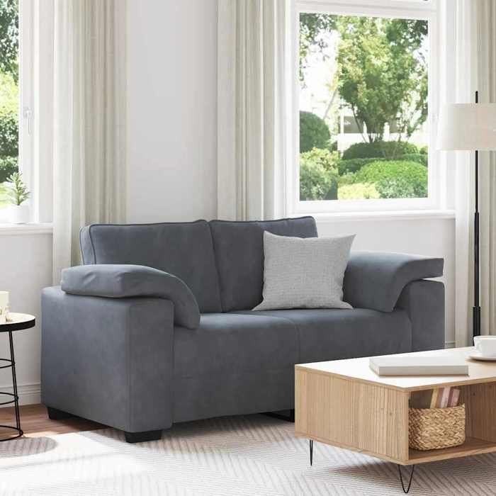 NEW 2026 Canapé moderne - Design ergonomique - pour salon - causeuse gris foncé 160x77x82 cm velours L2707
