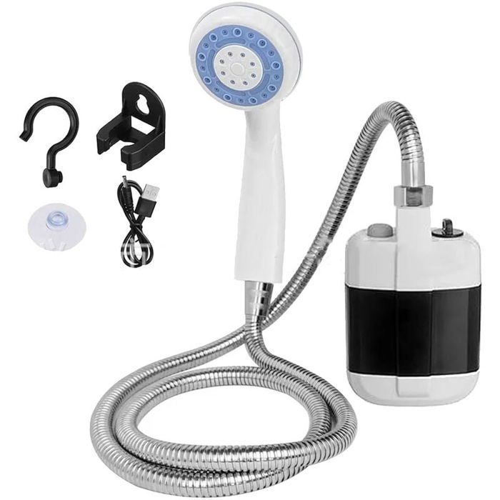 Pompe de douche de camping alimentée par batterie électrique ABS de douche portable pour une utilisation en extérieur