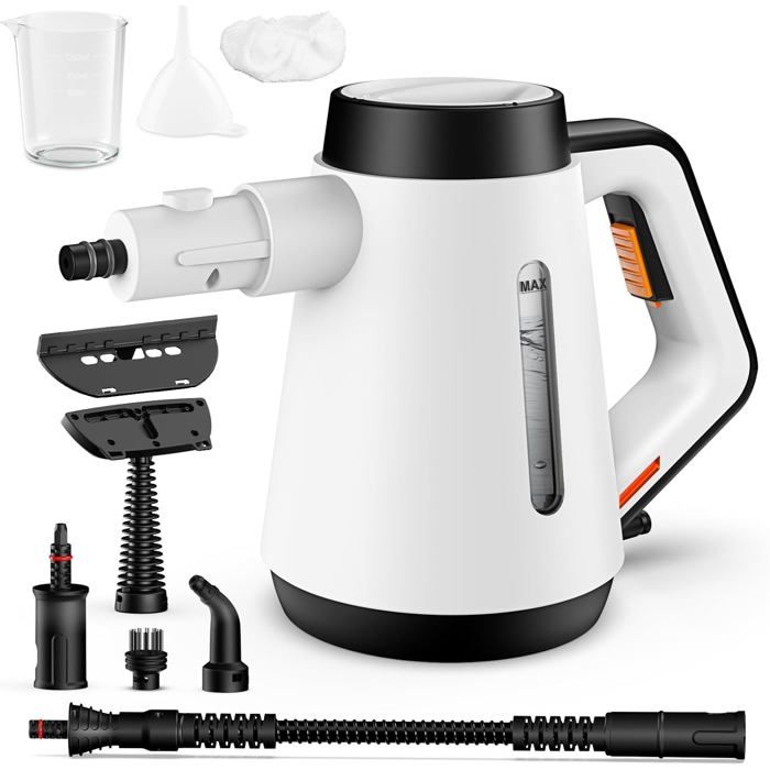 Nettoyeur Vapeur À Main 400 Ml Multi-Fonction Avec 9 Accessoires Nettoyeur Vapeur Sans Produits Chimiques Pour Un Usage Domest - Msd Sante Animale