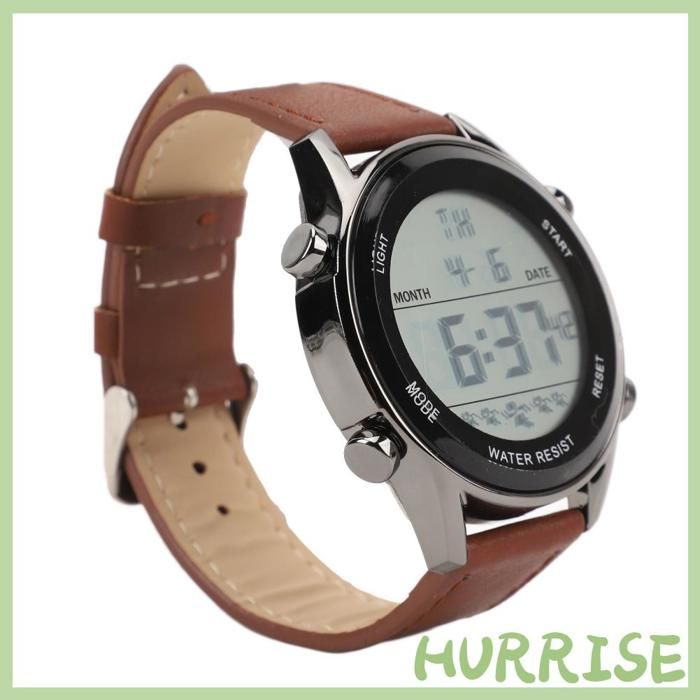 Garosa Montre de sport numérique pour hommes Montre De Sport Numérique Pour Homme Avec Double Affichage De lunettes montre Café
