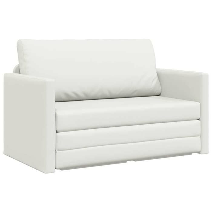 (Promo 2026)Fauteuil long/Canapé-lit moderne - SHIELD - Sofa-lit 110cm Blanc Simili cuir 9867625