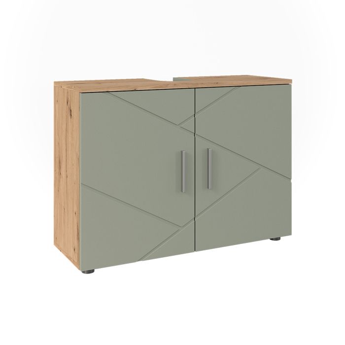 Meuble vasque simple Irma 80x59cm avec 2 portes Vert sauge Vicco 59038