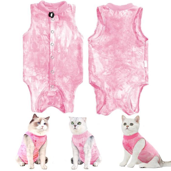 Body chat post opératoire - Lot 1 Multicolore 3-5 kg combinaison anti léchage - Body Aucunely
