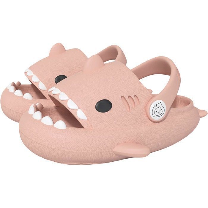 Mules Chaussons de Piscine Enfant Requin - Mousse EVA Légère Antidérapants Confort - Rose - Taille 26/27 EU