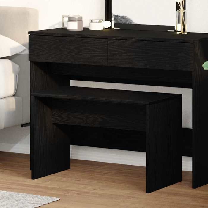 Banc de coiffeuse Maximum 110 kg par siège - Tabouret de dressing - Chêne noir - 70x35x45 cm - design élégant - pour maison(67669）