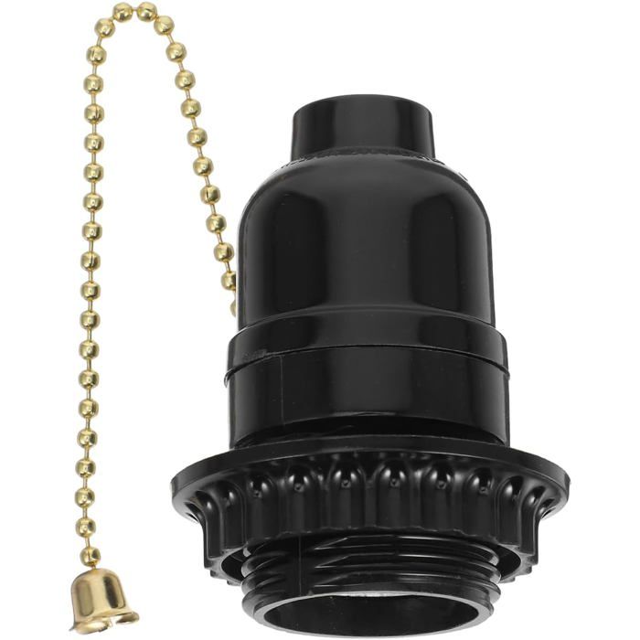 Douille E27 Avec Interrupteur À Tirette En Bakélite Lampe À Chaînette Pour Lampe De Table Et Lampadaire Noir 7.2 X 7.2 X 7.2 Cm Douille E27 Avec Interrupteur À Tirette En Bakélite Lampe À Chaînette Pour Lampe De Table Et Lampadaire Noir 7.2 X 7.2 X 7.2 Cm