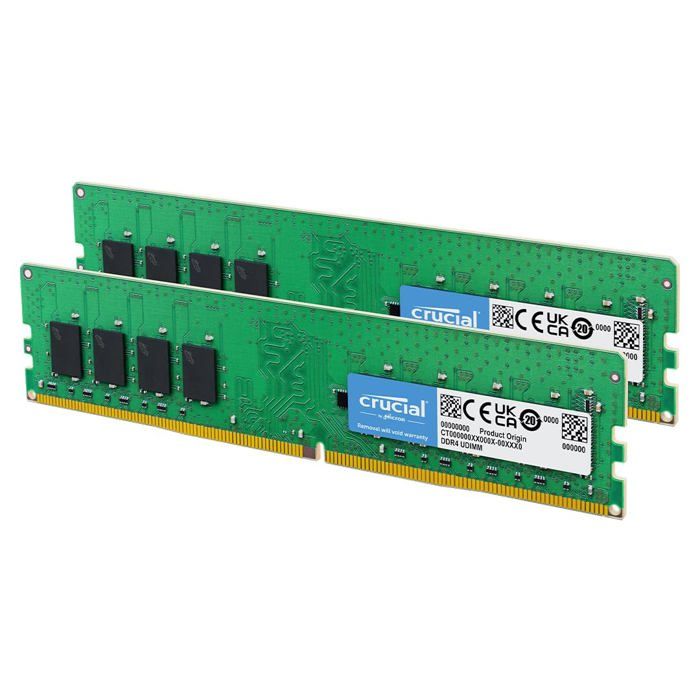 Kit mémoire DDR4 SDRAM 64 Go (32Go x 2) 3200MT/s PC4-25600 CL22 DRX8 UDIMM 288P – Noir