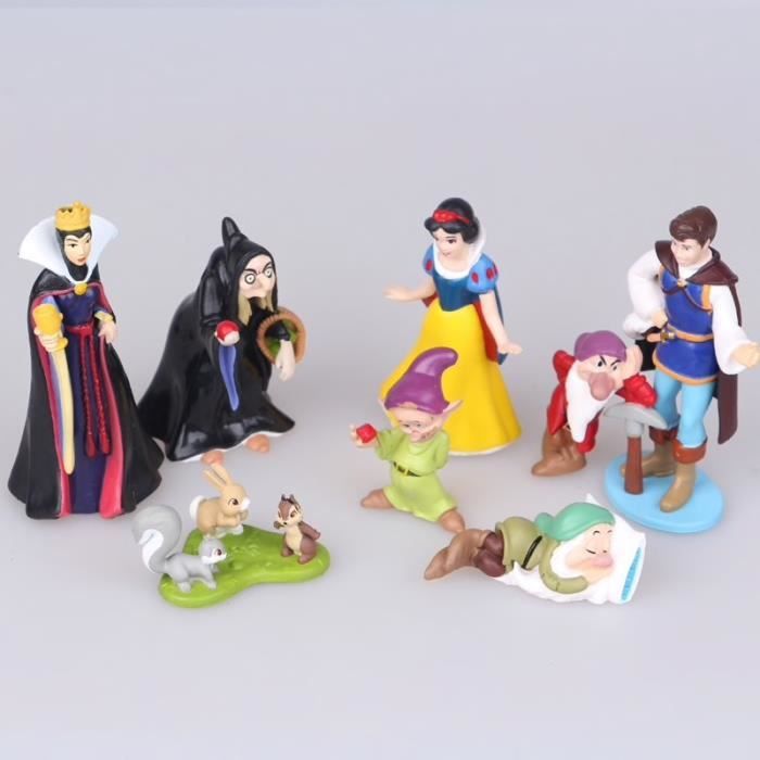 LOT DE 8 FIGURINES BLANCHE NEIGE ET LES 7 NAINS DISNEY JOUET DECORATION
