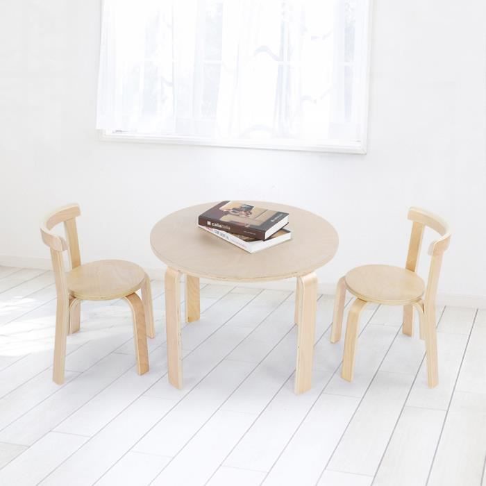 Ensemble De Table Et 2 Chaises En Bois Massif Pour Enfants