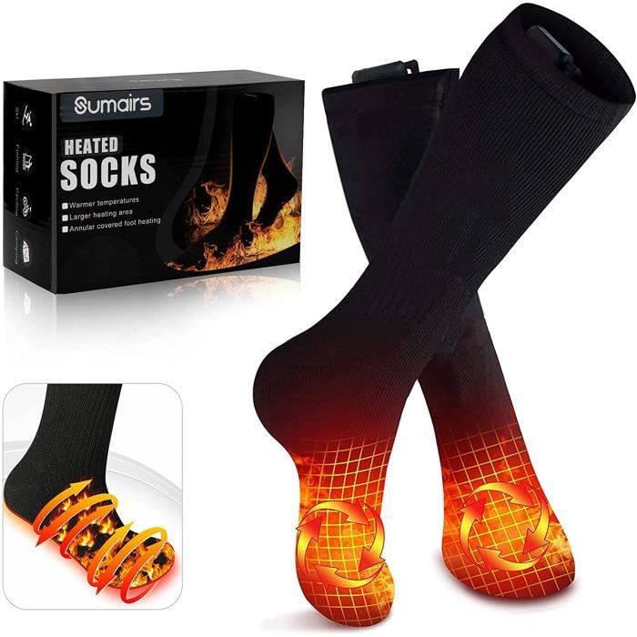 Chaussette Thermique Rdeghly, Chaussette Chauffante de Haute Qualité à  Plaque Chauffante en Fibre de Carbone, Chaussette USB à Trois Vitesses,  pour Thermique pour l'extérieur 