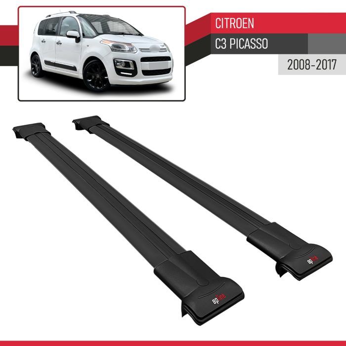 Barres De Toit Fly Model Pour Citroën C-Crosser 2007-2012 - 2 Barres Aluminium Gris