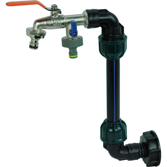 Adaptateur IBC Avec Col De Cygne Pour Réservoir D'eau De Pluie Ou Réservoir De 1000 L, Différentes Versions. (plastique/laiton, 3/4