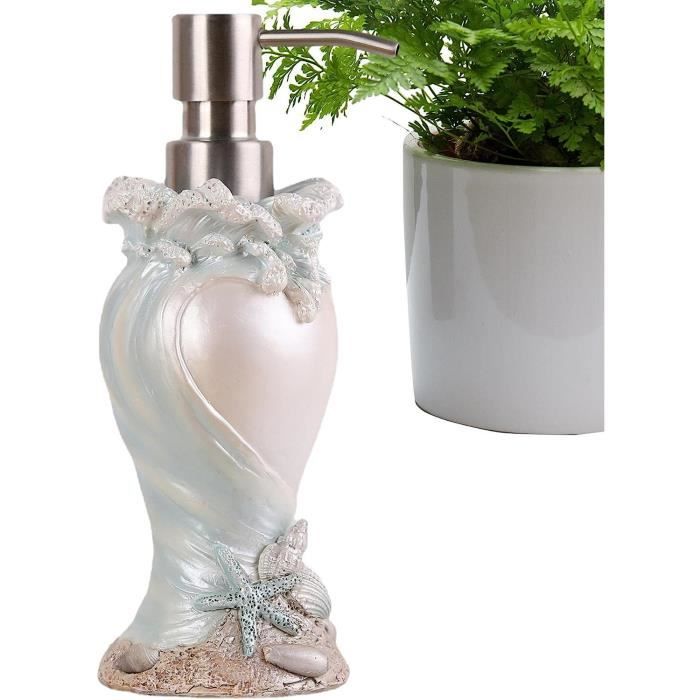 Ensemble Salle De Bain Céramique 4 Pièces - Style Coquillage | Distributeur, Porte-savon, Verre & Porte-brosse