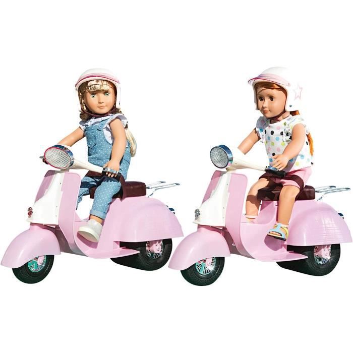 Accessoire poupée Our Generation scooter rose et blanc