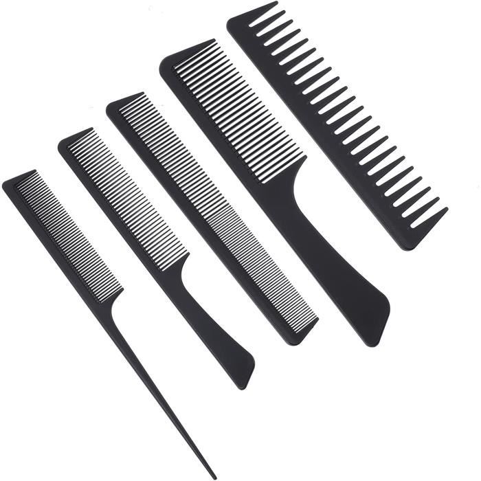 BAISDY 5 Pièces peigne à cheveux pour Hommes Femmes Peigne à Dents Fines et  Larges pour Salon Home