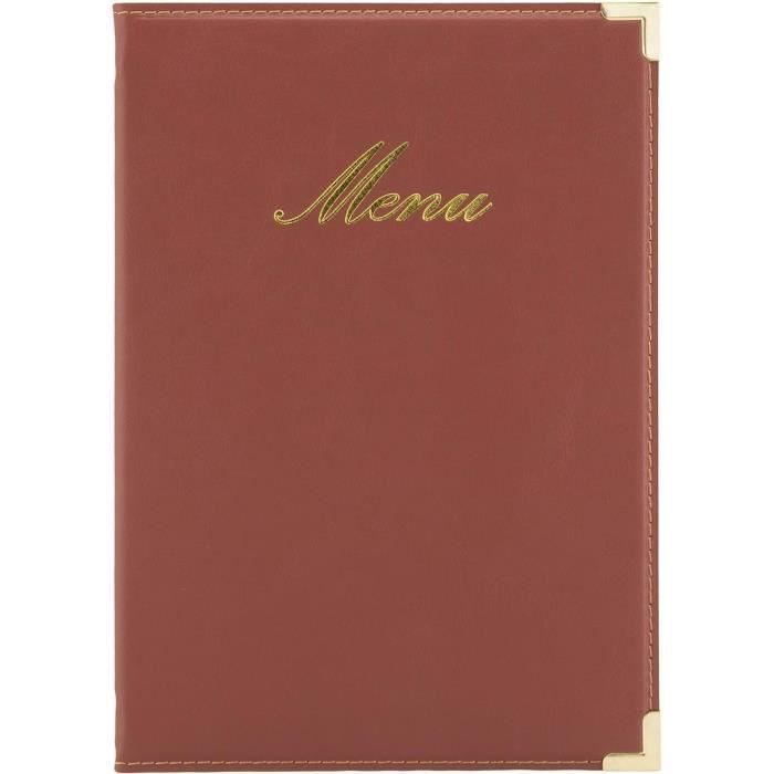 Protège-menu Simili Cuir A5 - Inserts Inclus, élastique De Maintien, Résistant Aux Rayures - Pour Restaurant, événement