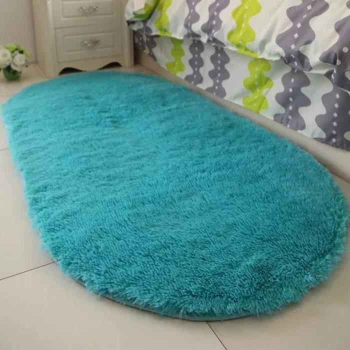 Tapis Ovale Peluche Doux - 60x120 Cm - Marron Clair - Lavable, Antidérapant - Pour Salon, Chambre, Décoration - 7