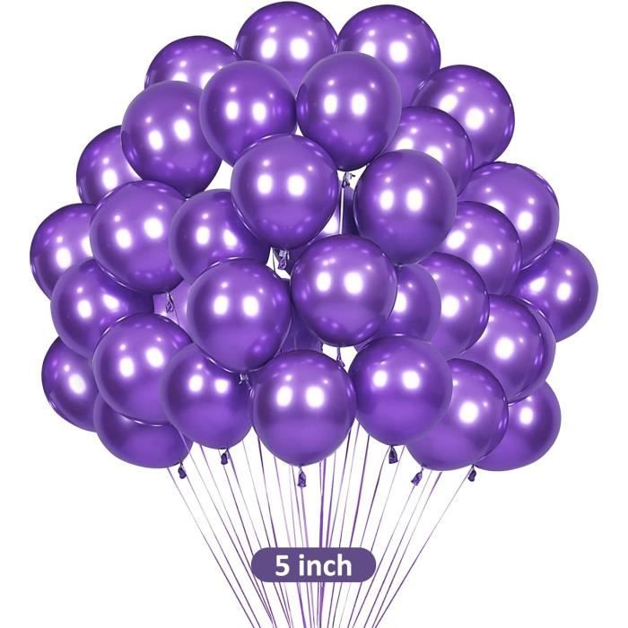 Lot De 50 Ballon Violet Metallique 5 Pouces Ballon Latex Chromé Ballon  Violet Brillant Mini Ballons Pour Mariage, Anniversai[J4591] - Cdiscount  Maison