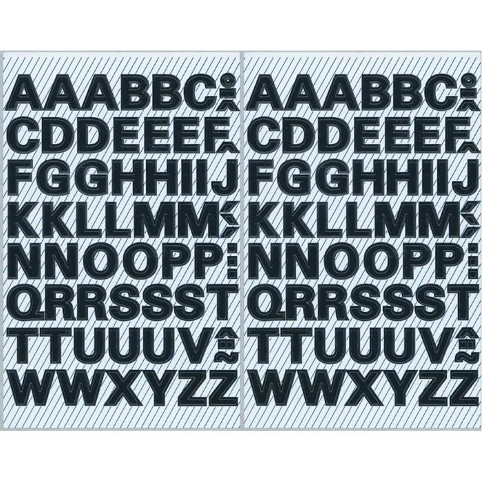 Lot De 2 Autocollants Vinyles Réfléchissants Blancs - Lettres A-Z Et Chiffres 1-12 - Idéal Pour Signalétique