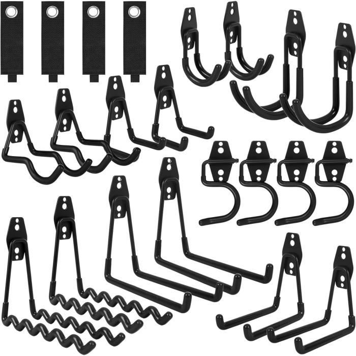 HAOCHEN 4 Pièces Crochet Garage Murale, Crochet Double De Stockage De