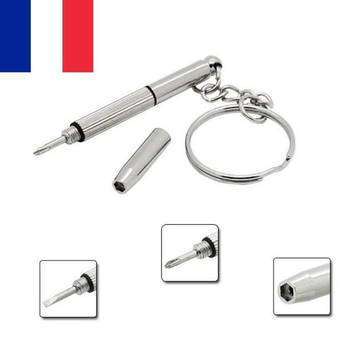 Porte Clé outils tournevis de précision 3 en 1 pour Lunettes Montre Téléphone