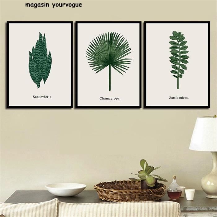 Decor A La Maison Hd Imprimer Vert Plantes Tropicales Paysage Affiche Style Nordique Pop Photos Cadre Non Inclus Seulement Toile Cdiscount Maison