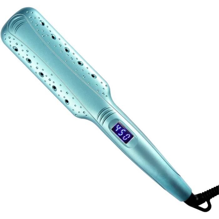Lisseur, plaque large bleue lisseur pour cheveux raides humide et