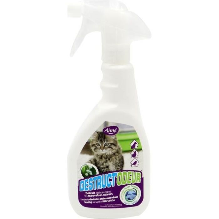 Lotion spray destructeur d'odeur d'urine de chats - TRAITEMENT  ANIMAUX/Traitement du chat - hygiene-moderne