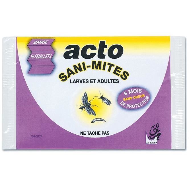 Bande antimites Sani-mites - bande 10 feuillets prédécoupés