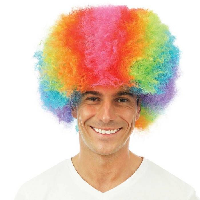 Perruque de clown pour enfant, multicolore