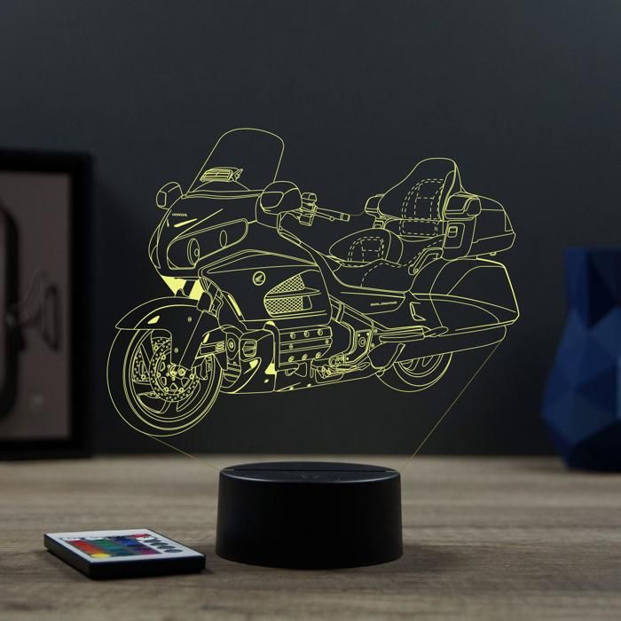 Lampe 3D moto Honda Goldwing 1800 – LED – Idée Cadeau – Fabriquée en France