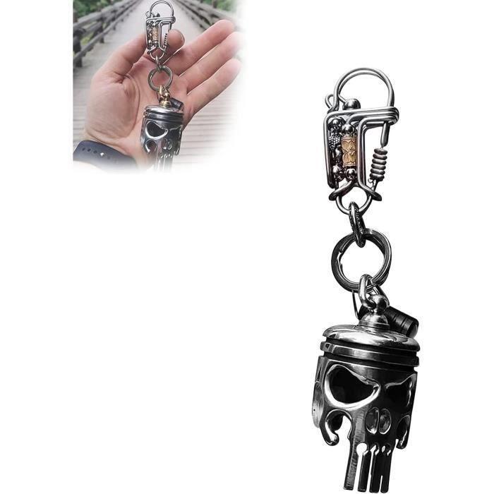 Porte-clés tête de mort avec lampe de poche et ouvre-bouteille, modules en  alliage, art du piston, porte-clés Seton, porte-clés JOKeyring, mini  pendentif intérieur de voiture - AliExpress