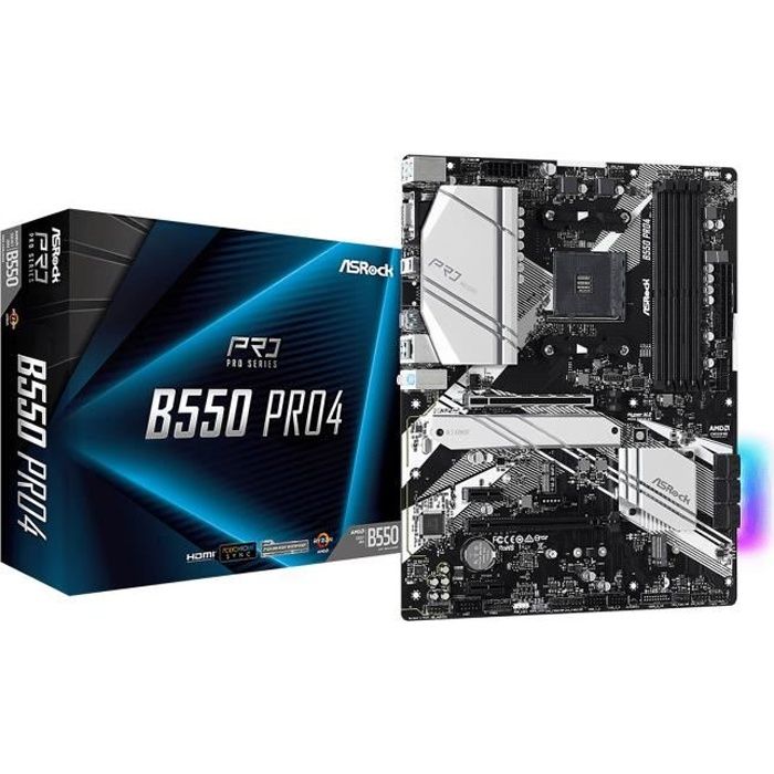 Carte mère - ASROCK - B550 Pro4 - Socket AM4 - AMD B550 - 64 Go RAM