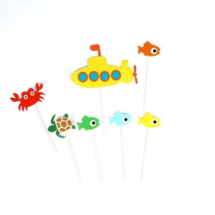 Decoration De Gateau Theme Ocean Mer Magnifique Decoration De Fete D Anniversaire Decoration De Gateau De Fish Inc002 Cdiscount Maison