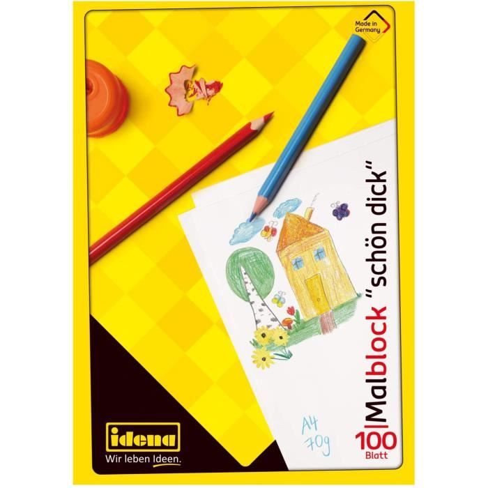 Bloc Dessin Idena A2 - 10 Feuilles 120g/m² | Papier Sans Bois Pour Artiste