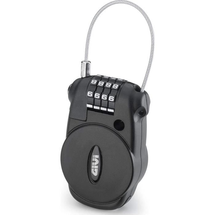 2 Cadenas à Câble Rétractable 70 Cm – Code 3 Chiffres, ABS/PVC, Pour Vélo, Scooter, Casque, Valise (noir/blanc)