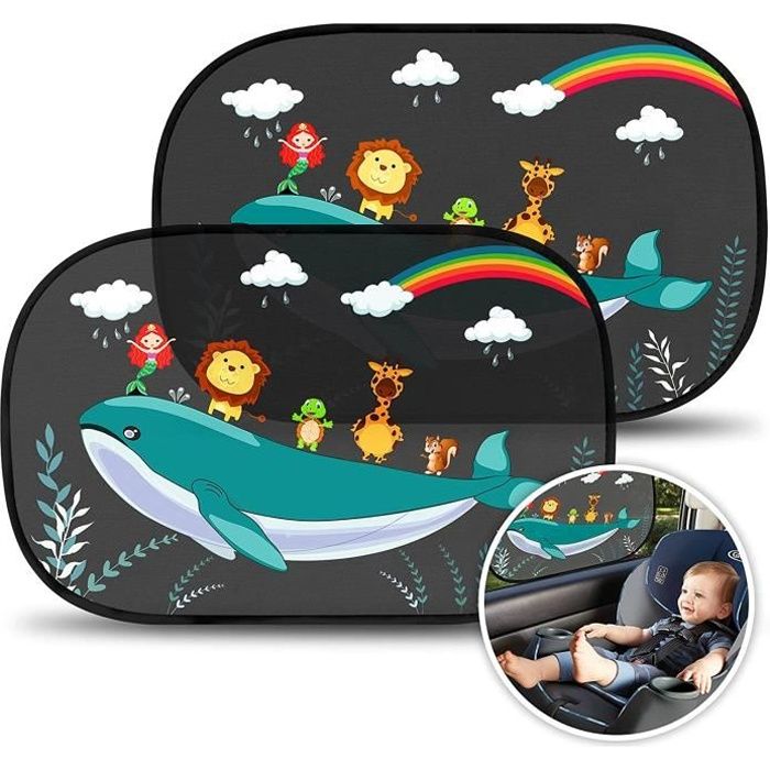 Pare-Soleil Voiture Bébé,Pare-Soleil Auto-Adhésifs pour Enfants,Pare Soleil Fenêtre pour vitres latérales Blocage des Rayons UV