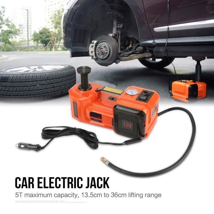 Cric de voiture électrique Cric de service à levage rapide pour véhicule de voiture SUV Ascenseur hydraulique de cric de voiture de 6 tonnes Jeu de prises de sol 12 V CC avec clé électrique 