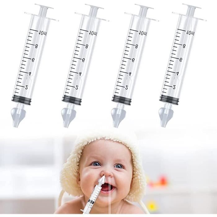Seringue Nasale Bébé 4 Pièces - Embout Silicone Doux - Réutilisable - Pour Nouveau-nés Et Tout-petits