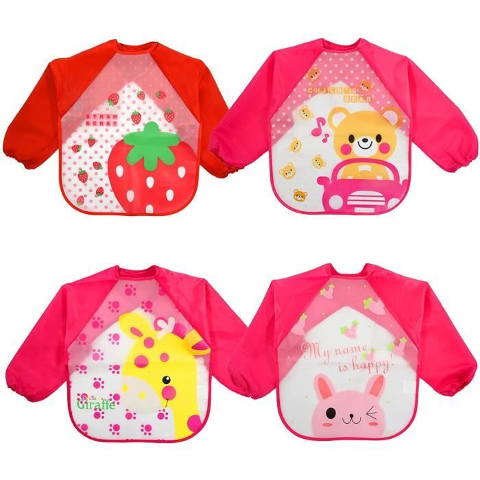 Bavoir Bebe Fille Manches Longueenfant Bavoirs Impermeable D Alimentation 4pcs Bavette Eva Waterproofpeinture Plastique Pas C Cdiscount Puericulture Eveil Bebe