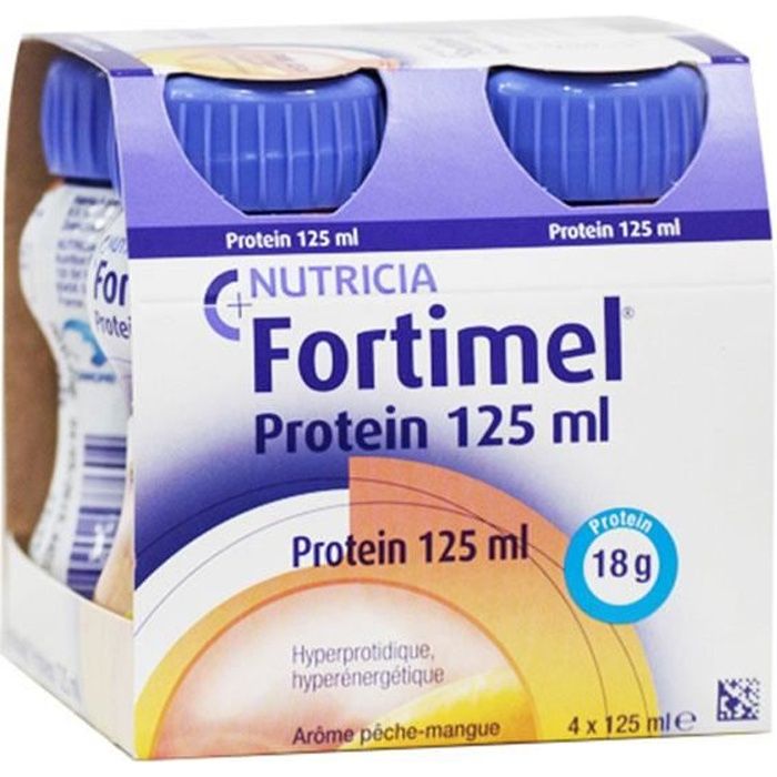 Nutricia Fortimel Protein Arôme Pêche Mangue 4 x 125ml