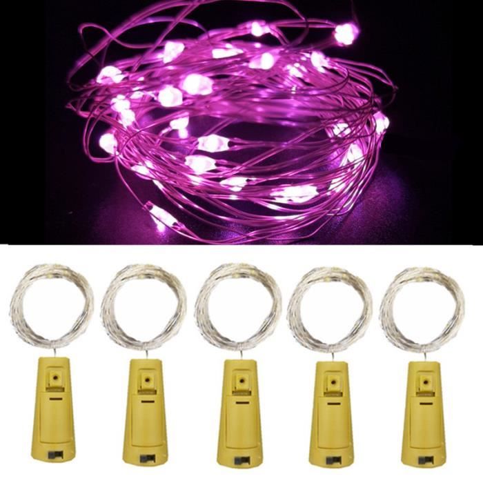 LEECOCO 10 Pièces Guirlande Lumineuse LED Bouteille 2m 20 LEDs - Blanc Chaud Noël Mariage